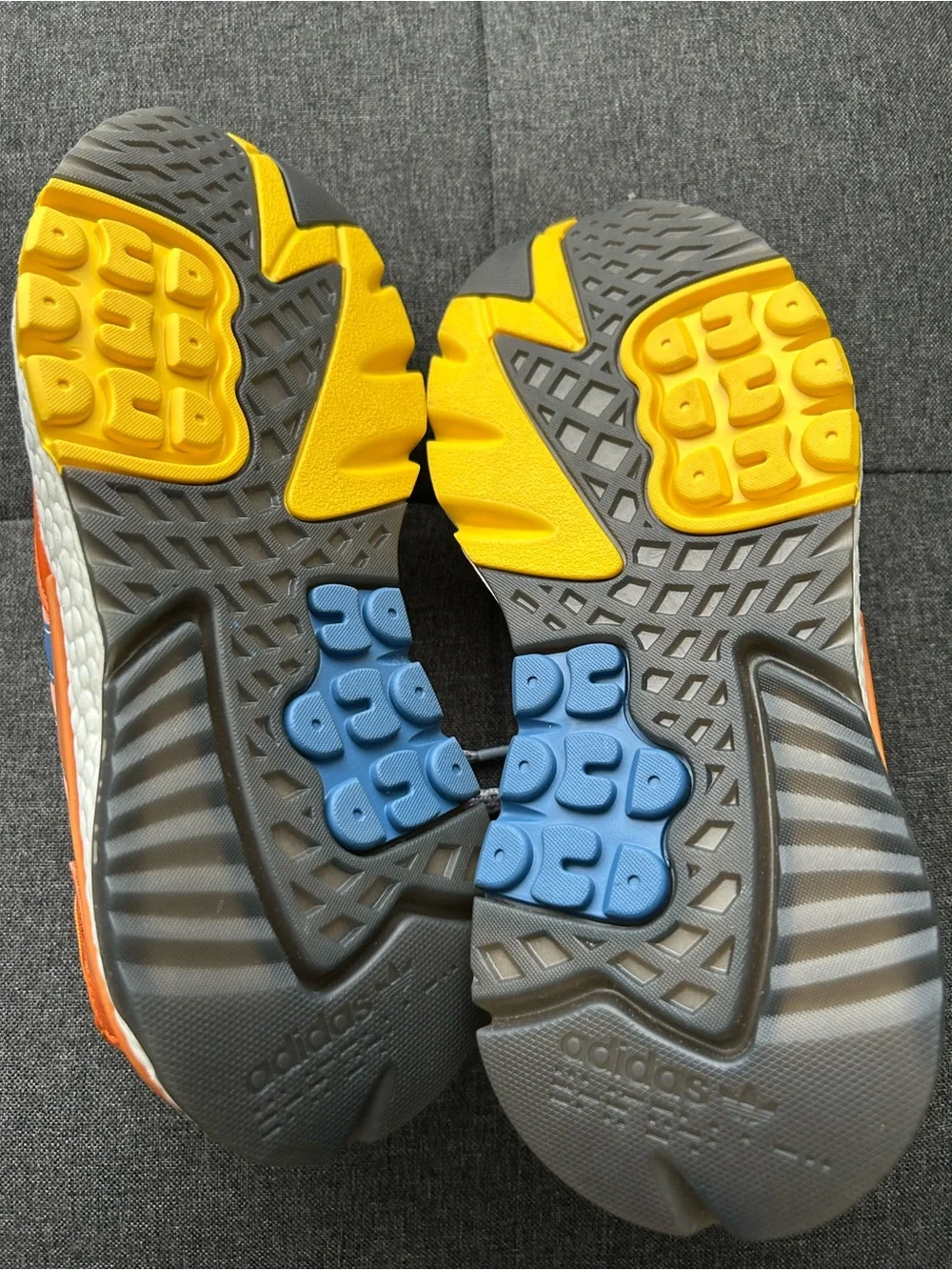 adidas Orange, Blue & Yellow ninjas time in sneakers